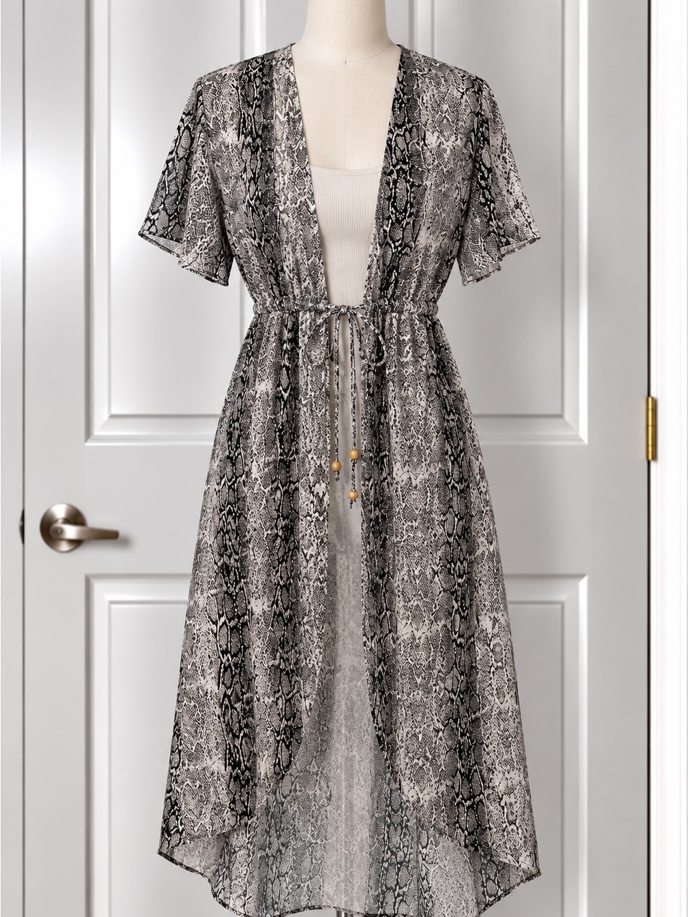Liberty Love Women's Snake Print Kimono Cover-up